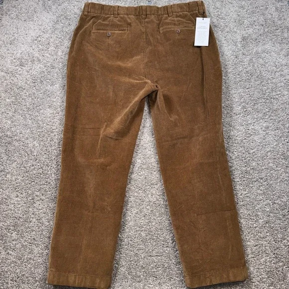 Roundtree & Yorke Corduroy Pants Mens Stewart Classic Fit Brown 40x29 New - Picture 5 of 6